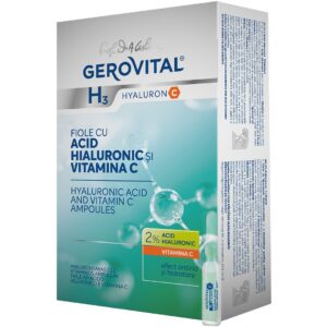 Gerovital H3 Hyaluron C fiole cu acid hialuronic 2% și vitamina C