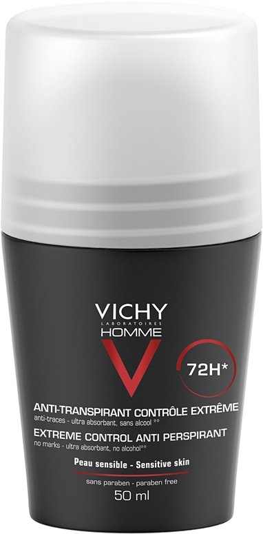 Vichy Homme, antiperspirant roll-on 72h, 50 ml