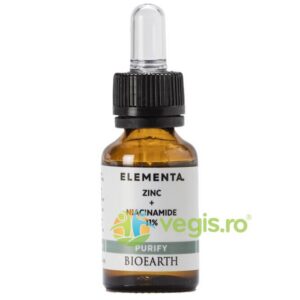 Bioearth Elementa Purify, ser cu niacinamidă și zinc, 15 ml